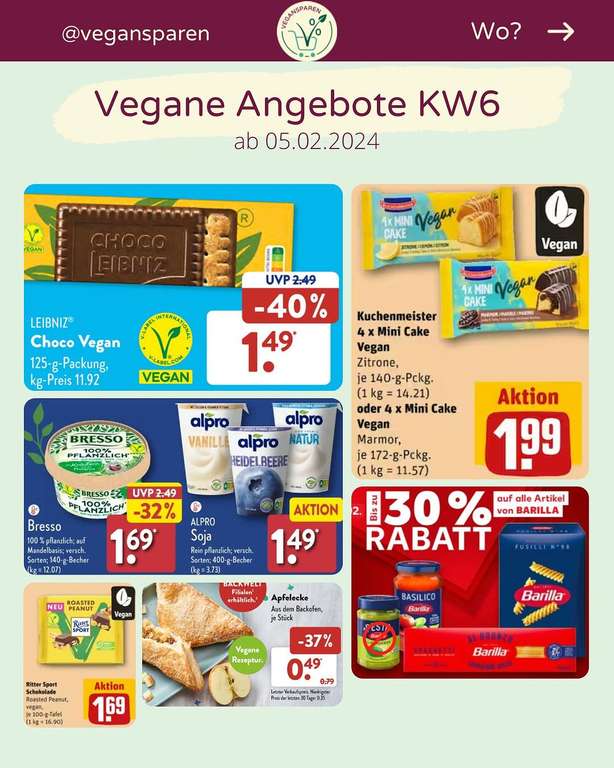 Vegane Angebote im Supermarkt & vegan Sammeldeal (KW6 05.02. - 11.02.)
