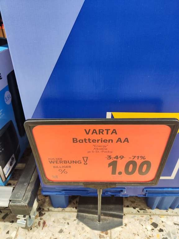 Varta 5er Pack AA-Batterien für 1€