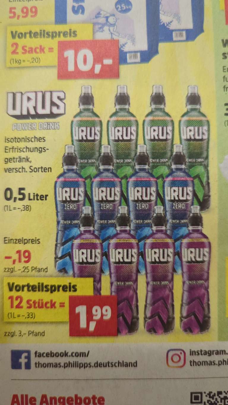 Thomas Philipps] URUS Power Drinks - 12 Flaschen = 1,99 EUR zzgl