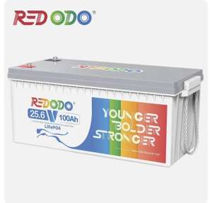 Redodo 24V 100Ah LiFePO4 Batterie 2560Wh Solar