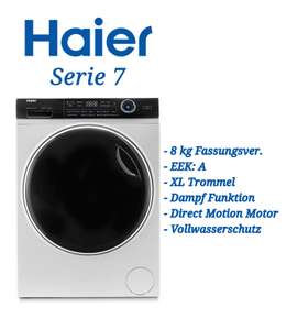 Haier I-PRO SERIE 7 HW80-B14979 Waschmaschine / 8 kg / EEK:A / XL-Trommel, Dampffunk., Vollwasserschutz, Direct Motion Motor