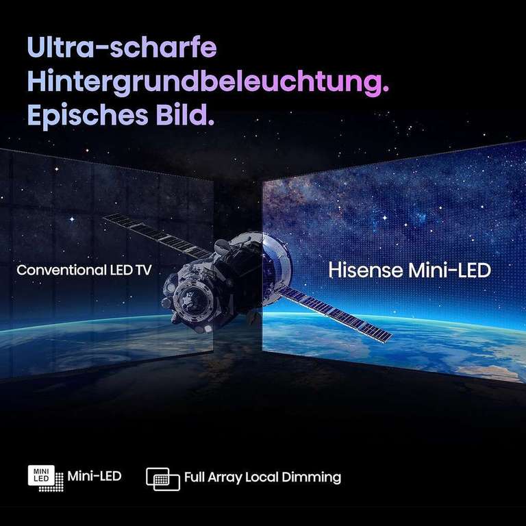 HISENSE 65U7KQ Mini LED TV (Flat, 65 Zoll / 164 cm, UHD 4K, SMART TV)