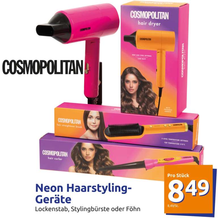 [Action] Cosmopolitan Haartrockner u.a. Hairstyling-Geräte für 8,49€