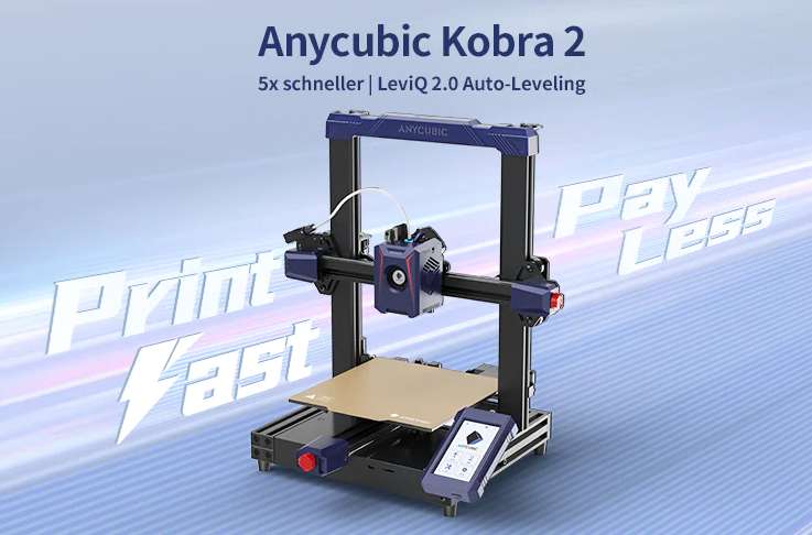 Anycubic Kobra 2 (Neues Modell !) - FDM 3D Drucker inkl. 1kg PLA gratis