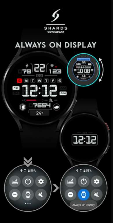 SH024 + SH020 Watch Face, WearOS watch [WearOS Watchface][Google Play Store]