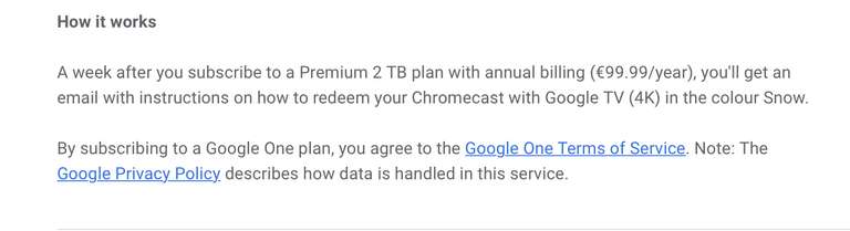 Chromecast mit Google TV (4K) mit Google One Premium 2 TB-Plan mit jährlicher Abrechnung