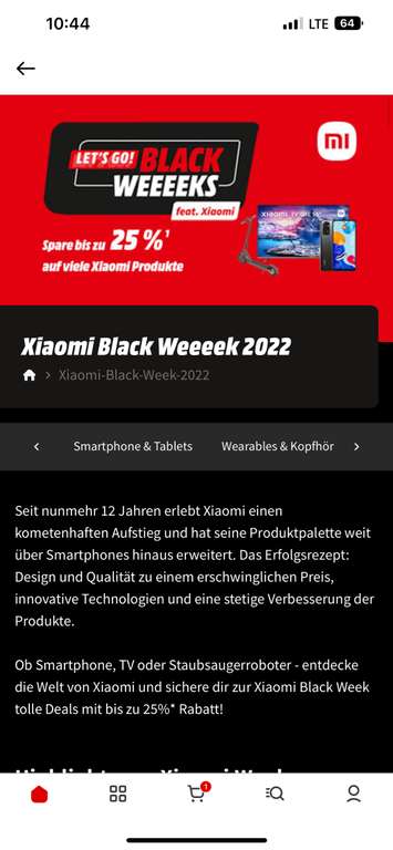 Xiaomi Black Weeeek 2022 Mediamarkt bis zu 25% vom UVP , u.a. XIAOMI Redmi Note 11 128 GB