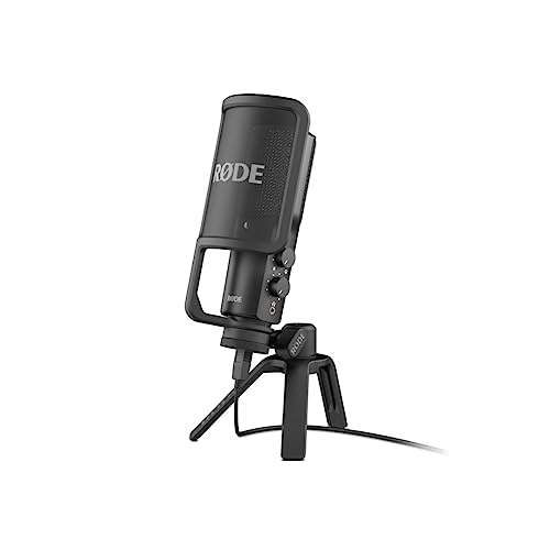 RØDE NT-USB USB-Kondensatormikrofon, Popfilter und Stativ für Streaming, Gaming, Podcasting, Musikproduktion