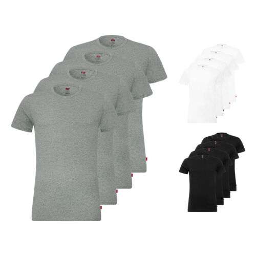 4er Pack Levi's Herren Shirts kurzarm Crew Neck V-Neck T-Shirts Stretch Cotton, verschiedene Größen und Farben