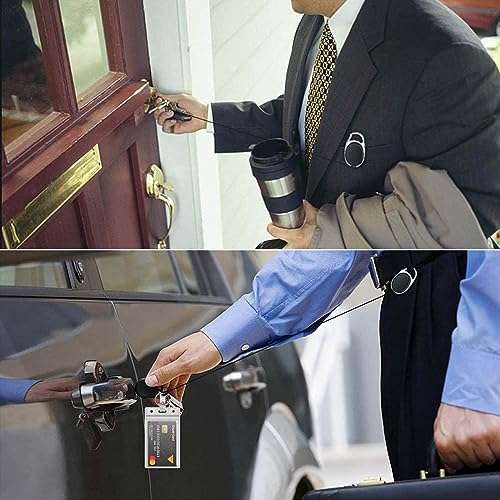 [PRIME] 4 Stück Schlüsselanhänger Ausziehbar, Einziehbarer Ausweishalter Schlüsselrolle, Schlüsselband