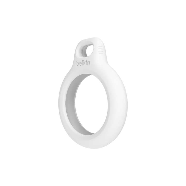 Belkin AirTag Hülle + Schlaufe (Secure Holder Schutzhülle für Air Tag Apple, Accessoire mit schutz) – Weiß, Etikett nicht enthalten (Prime)