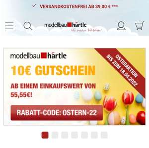 Modellbau Härtle Osteraktion | 10€ Gutschein ab 55,55€ MBW