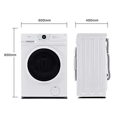 [Amazon] Midea MF100W70-E Waschmaschine / 7KG / 40cm tief Slim Design / D / 1200 U/min / Hygiene 90 ℃ /Kaltwäsche /AquaStop, Energieklasse D