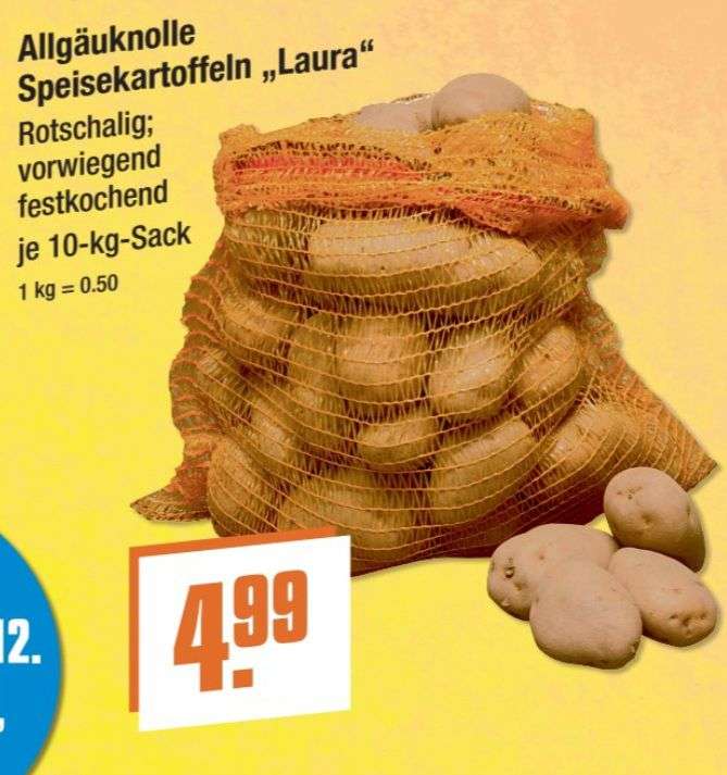 V Markt München: 10kg Sack rotschalige Kartoffeln, Sorte 'Laura' (vorwiegend festkochend), 01.12.-07.12.22