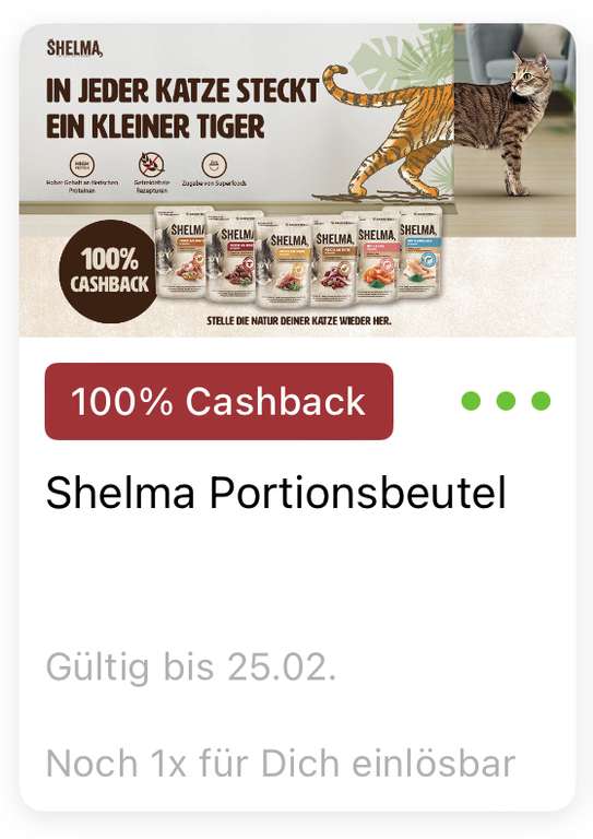 Shelma Portionsbeutel Cashback 100% GzG