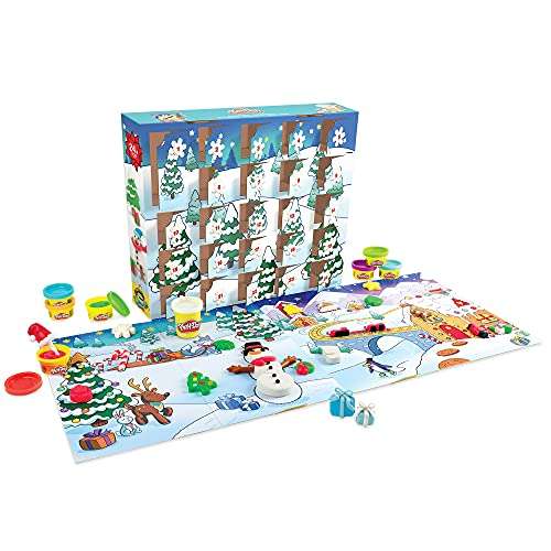 [Prime] Play-Doh Adventskalender für Kinder ab 3 Jahren mit mehr als 24 Überraschungen, Spielmatten und 24 Play-Doh Dosen