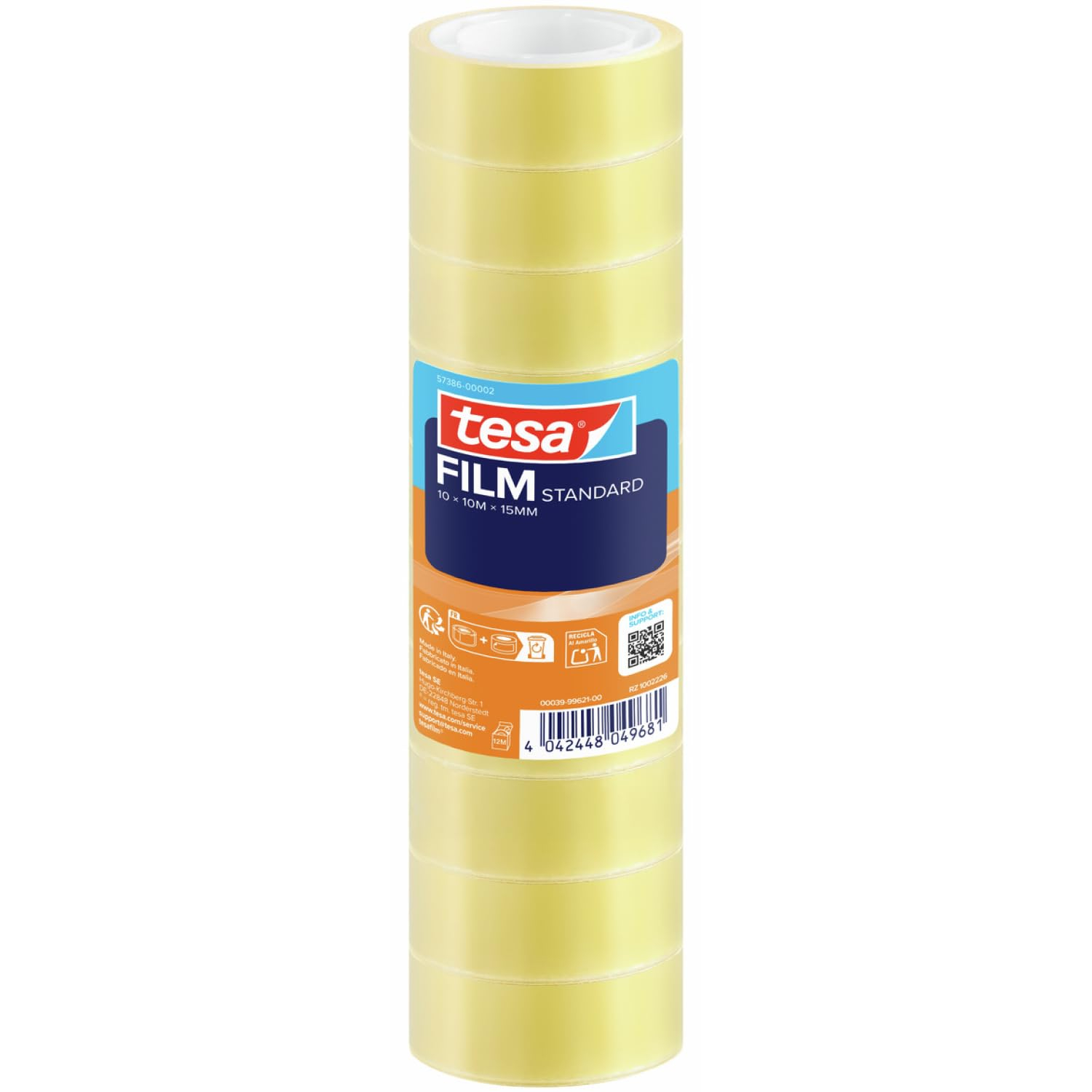 [Spar Abo] 10 m x 15 mm - 10er Pack Tesa -tesafilm standard - Transparentes Multifunktions-Klebeband