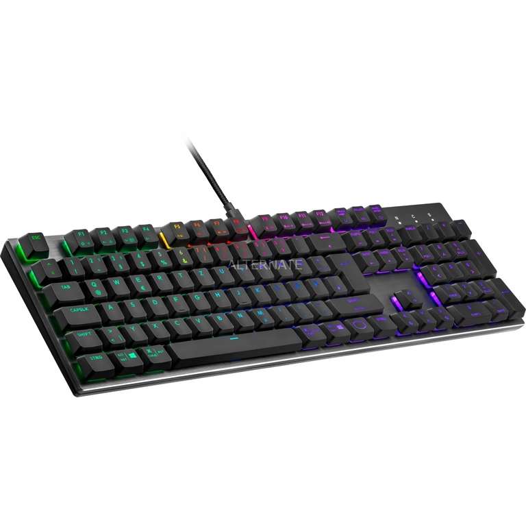 [Alternate] CoolerMaster SK652, Gaming-Tastatur (DE-Layout, TTC Low Profile RGB Red) weiß & schwarz verfügbar