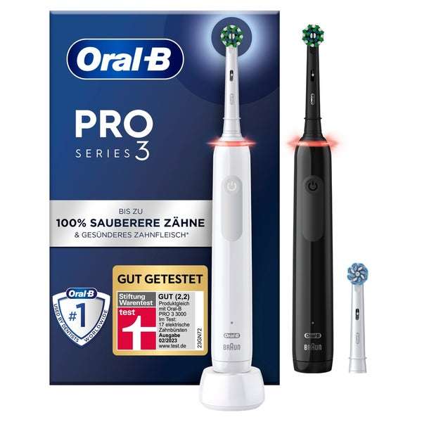 Oral-B Pro 3 - 3900 Elektrische Zahnbürste, Black / White mit 2 Handteilen durch Gutschein für 56,99€