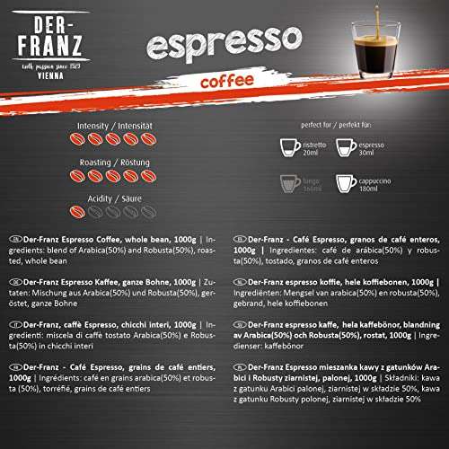 [PRIME/Sparabo] Der-Franz Espresso-Kaffee UTZ, ganze Bohnen, 1 kg