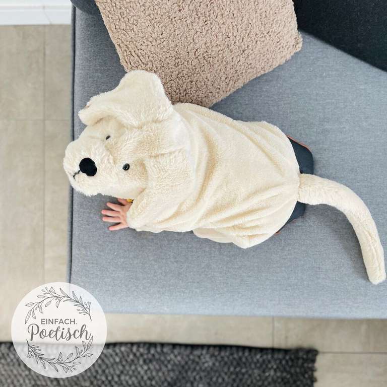 [GRATIS Schnittmuster] Makerist kostenloses E-Book für ein Kinder Kostüm Hund KU 45-60cm