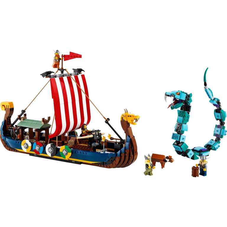 LEGO Creator 3 in 1 Wikingerschiff mit Midgardschlange (31132) für 74,90 Euro [Alternate]