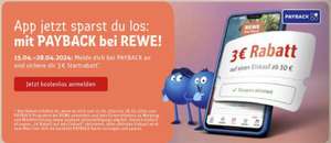 3€ Startrabatt mit Payback bei Rewe - ab 10€ Einkaufswert | gültig ab 15.04.2024