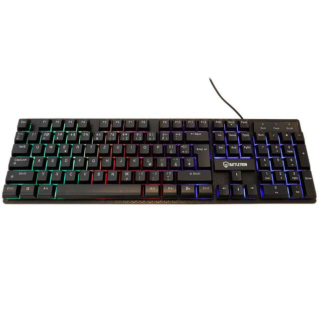 Battletron Gaming-Tastatur Qwertz - 7,95€ mit mehrfarbiger LED-Beleuchtung (OFFLINE im Action-Markt)