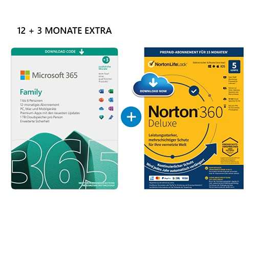 Office365 (Family) 15 Monate (+ Norton oder McAfee)