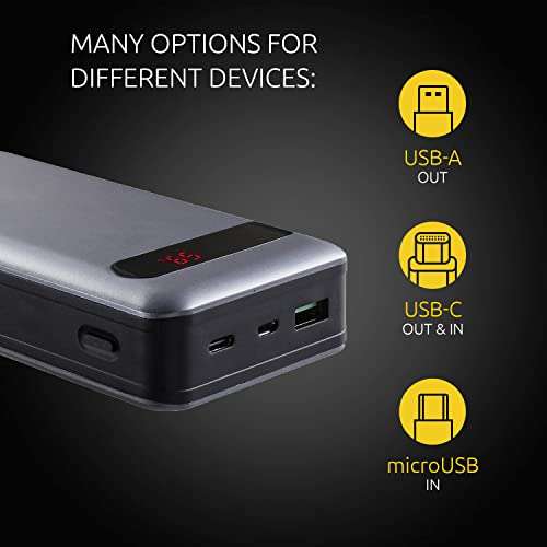 Intenso Powerbank PD 20000 - externer Akku mit Power Delivery & Quick Charge 3.0 (20000mAh) [Prime/Otto flat]