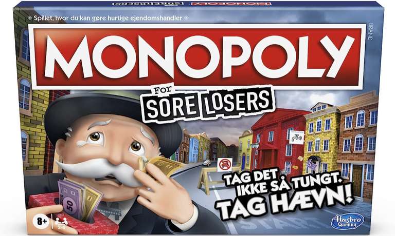 [Amazon Prime] Hasbro Compatible Gaming - Monopoly Sore Losers Edition (Danish) (E9972)