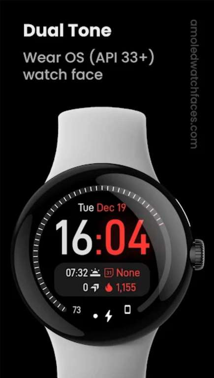 Dual Tone + InfoBlock + Awf Pixel Analog: Wear OS watch face [WearOS Watchface][Google Play Store]