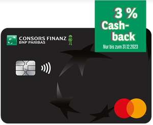 [Neukunden] Consors Finanz Mastercard-Karte | bis 31.12.: 3 % Cashback auf alles | maximal 75,-€