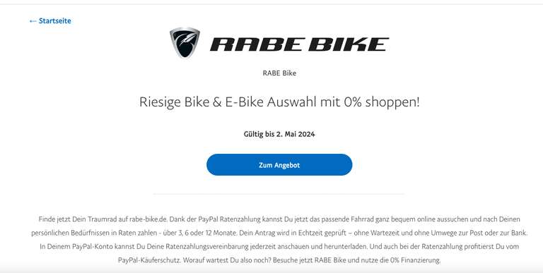 Exklusive 0% Finanzierung nur April und Mai bei RABE Bike!