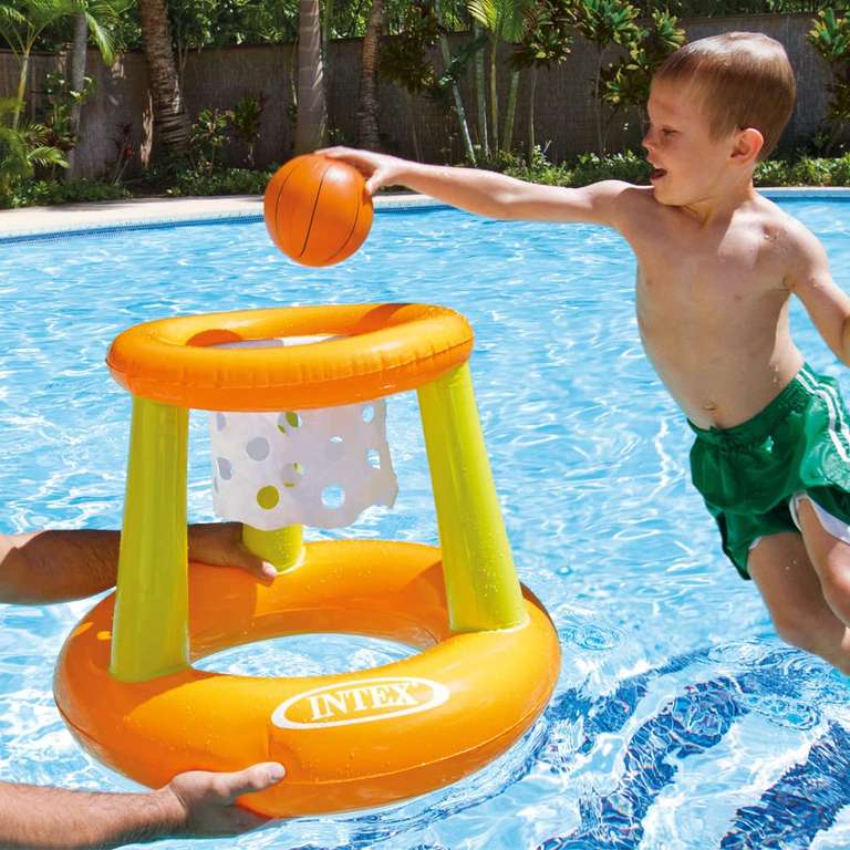 Intex Wasserspiel Floating Hoops, Basketballkorb, Mehrfarbig, Ø 67 x 55 cm (Prime)