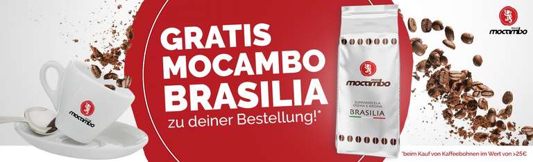 Gratis ab einem Bestellwert von 25,- für Kaffeebohnen: 250g Kaffeebohnen "Mocambo Brasilia Crema e Aroma"