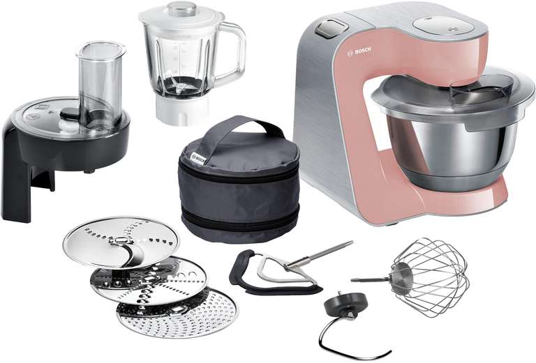 Bosch Küchenmaschine MUM5 CreationLine MUM58NP60, Edelstahl-Schüssel 3,9 L, Glasmixer 0,8 L, Planetenrührwerk, 1000 W | 115,50,- für Kunden