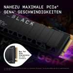 Western Digital WD_BLACK SN850X NVMe SSD 1TB mit Kühlkörper (M.2 2280, PCIe 4.0 x4, 7300/6300 MB/s, 3D-NAND TLC, DRAM, 600TBW, PS5-geeignet)