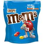 M&M'S Crispy, Schokolinsen mit Knusperkern, Schokolade, 1 Packung (1 x 213g) (prime)