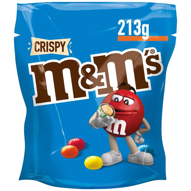 M&M'S Crispy, Schokolinsen mit Knusperkern, Schokolade, 1 Packung (1 x 213g) (prime)