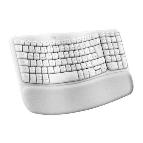 LOGITECH Wave Keys ergonomisch, Bluetooth, Tastatur, kabellos, Weiß