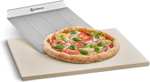 BURNHARD Pizzastein und Pizzaschaufel für Gasgrill … Flammkuchen & Pizza, rechteckig - 45 cm