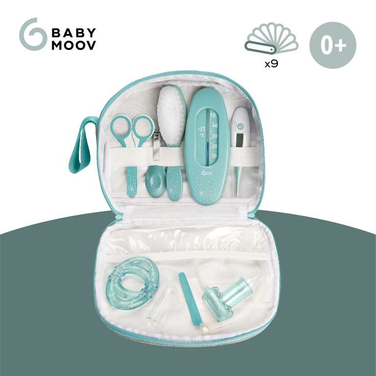 [Amazon] Babymoov Baby-Kulturtasche - Pflege-Set für Babys, 9-teilig, Thermometer usw. - mit Baby Wunschliste 18,96€ (Prime/Packstation)