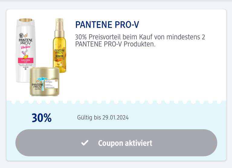 [DM App] Pantene Pro-V 30% DM Rabatt ab 2 Produkten (personalisiert)