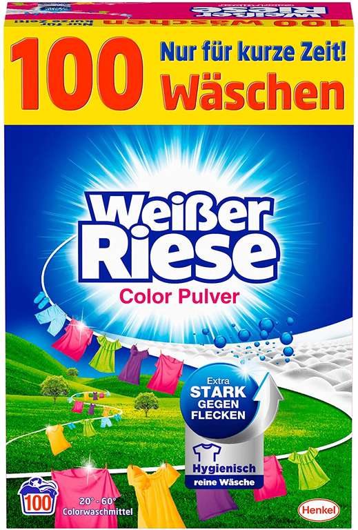 [Prime Sparabo] Weißer Riese Universal oder Intensivcolor Pulver, Großpackung Waschpulver (1 x 100 Waschladungen)