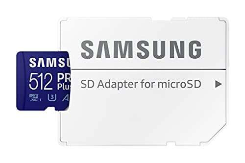 PRIME: Samsung PRO Plus microSD Speicherkarte (MB-MD512KA/EU), 512 GB, UHS-I U3, Full HD & 4K UHD, 160 MB/s Lesen, 120 MB/s Schreiben,