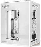 Aqvia Exclusive Wassersprudler mit Gehäuse aus poliertem Edelstahl, inkl. 2x PET-Flaschen (1x Edelstahl, 1x Schwarz) [Nur Prime-Mitglieder]