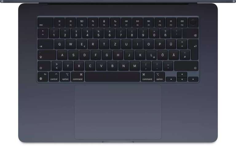 Apple MacBook Air 15" M2 8/256GB in Midnight | 15.3“, 2880x1864, 16:10, IPS, 500nits | 10 Core GPU | 2x TB 3 | lüfterlos | 66.5Wh | 1.51kg