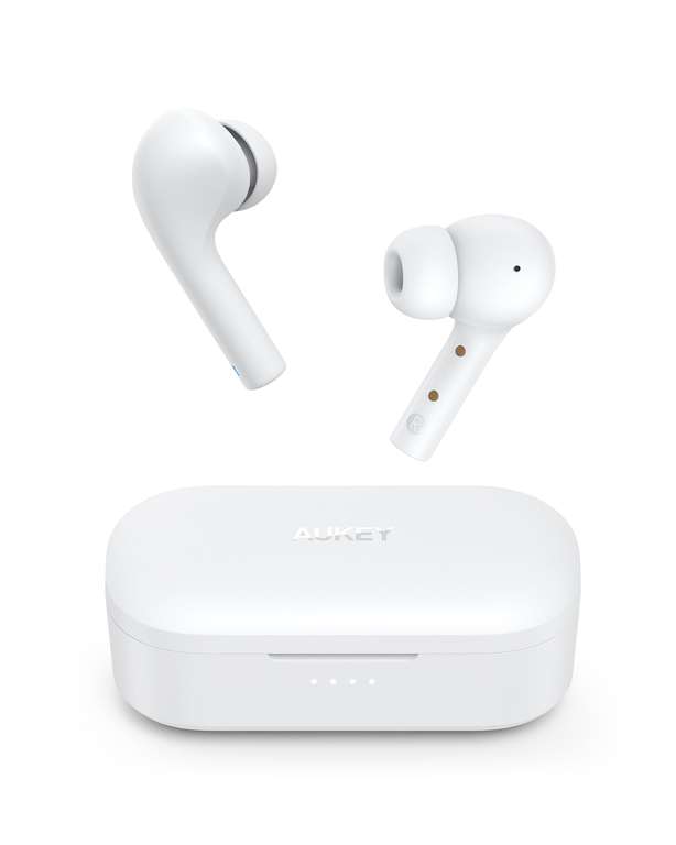 Aukey EP-T21S TWS In-Ears - weiß oder schwarz (Bluetooth 5.0, AAC, 5/30h Akku, USB-C, Mono-Modus, IPX6)