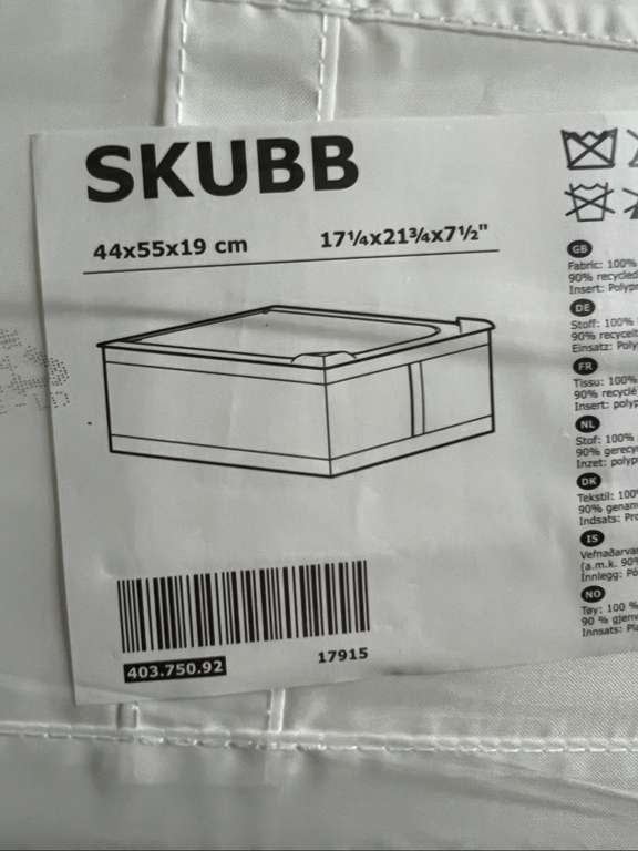 Ikea Lichtenberg - Skubb Wäschebox 44x55x19cm in den Farben Grau oder Weiss (Neupreis 9,99€)